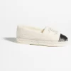 Chanel Espadrilles Wool Ivory Black - W - G45849 B17565 NZB75