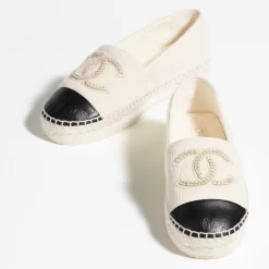 Alternative view of Chanel Espadrilles Wool Ivory Black - W