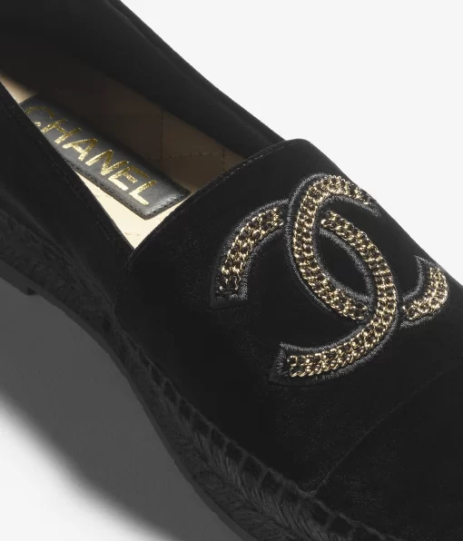 Chanel Espadrilles Velvet Black - W - G45849 B17477 94305