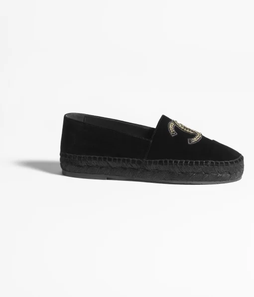 Chanel Espadrilles Velvet Black - W - G45849 B17477 94305