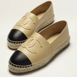Alternative view of Chanel Espadrilles Lambskin Beige Black - W