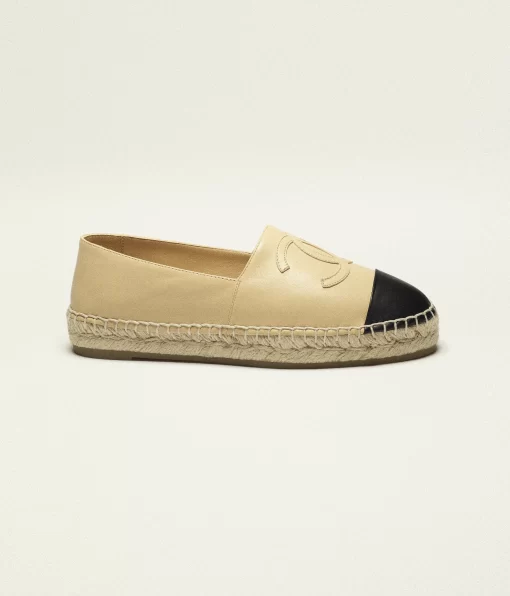 Chanel Espadrilles Lambskin Beige Black - W - G29762 X01000 C0204
