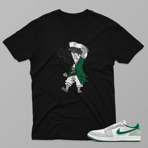 AJ1 Pine Green – Luffy And Choper – Black T-Shirt - 4IM02PT