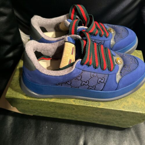 Men's Screener Sneaker Blue And Black GG Canvas photo review