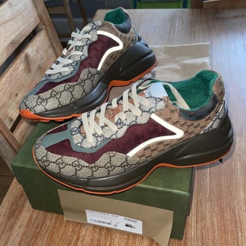 Men's GG Rhyton Sneaker Brick Red Original GG Supreme Canvas photo review