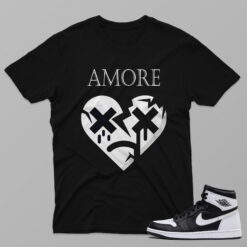 AJ1 Black White – Amore – Black T-Shirt