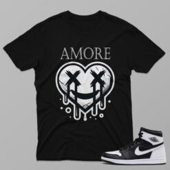 AJ1 Black White – Love – Black T-Shirt