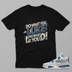 AJ4 Military Blue – Luke – Black T-Shirt