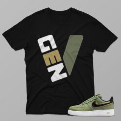 AF1 Double Swoosh Olive Gold Black – Gen V Double Swoosh Olive Gold Black – Black T-Shirt