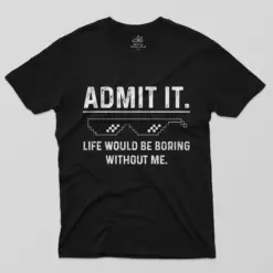 J1 Black and White T-Shirt - ADMIT IT - Black