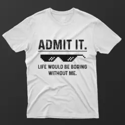 J1 Black and White T-Shirt - ADMIT IT - White