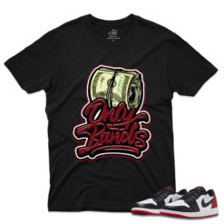 J1 Retro Low OG Black Toe - OnlyMoney T-Shirt - Black