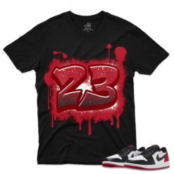 J1 Retro Low OG Black Toe - No23 T-Shirt - Black