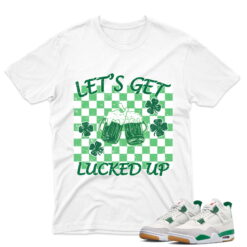 J4 Retro SB Pine Green - T-Shirt Lucked-up White