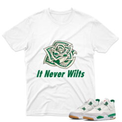J4 Retro SB Pine Green - T-Shirt Never-Wilts White