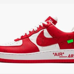 Alternative view of LV x Air Force 1 Low By Virgil Abloh White Red