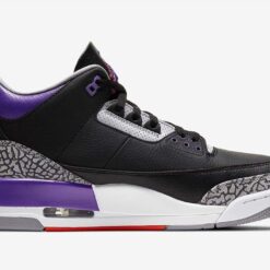 Alternative view of Jordan 3 Retro Black Court Purple