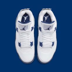 Alternative view of Jordan 4 Retro White Midnight Navy