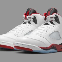 Jordan 5 Retro Fire Red Black Tongue 2025